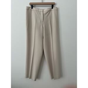 St. John Diana Wide-Leg Pant Women's Size 14 Cream Business Wear Formal